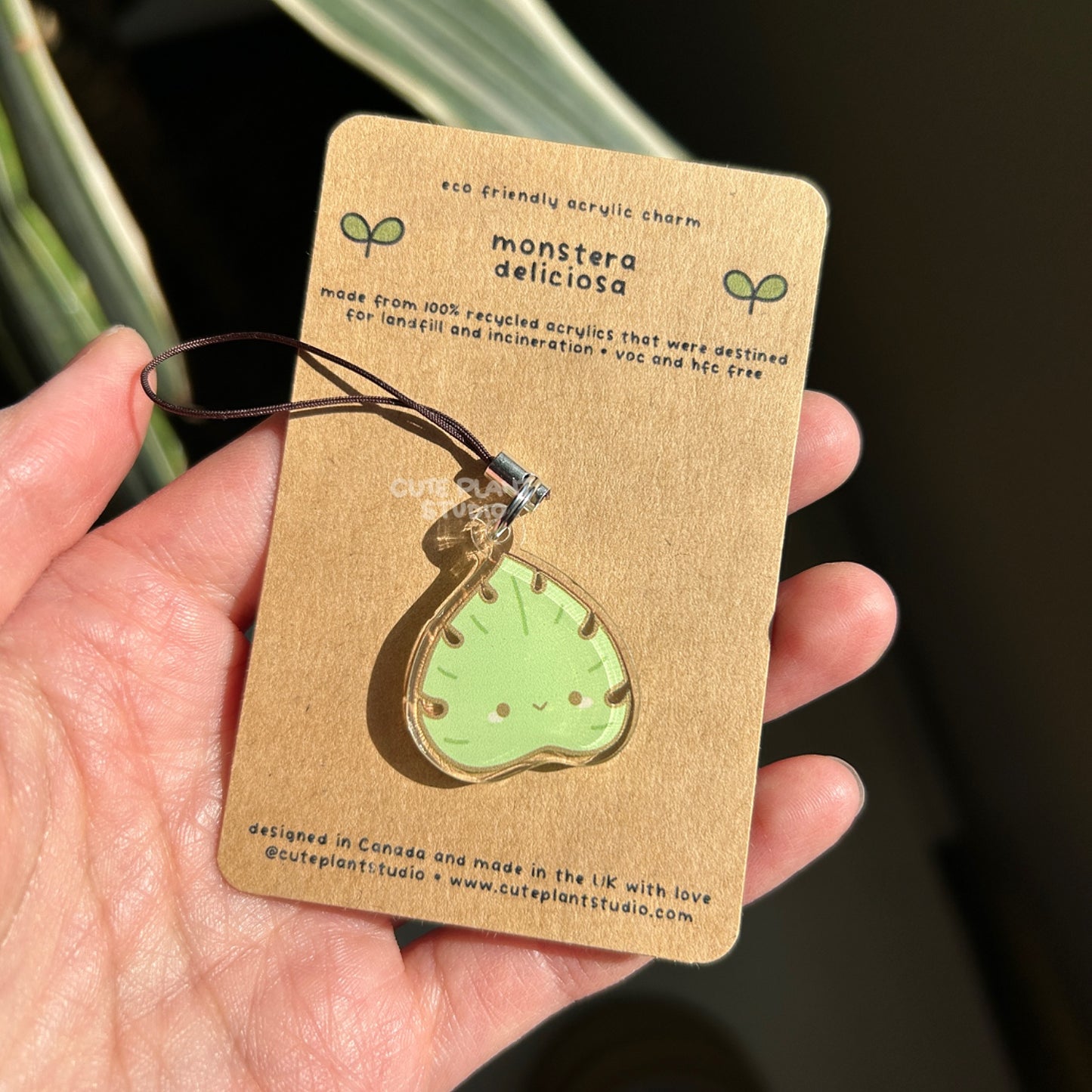 Monstera Mint Phone Charm