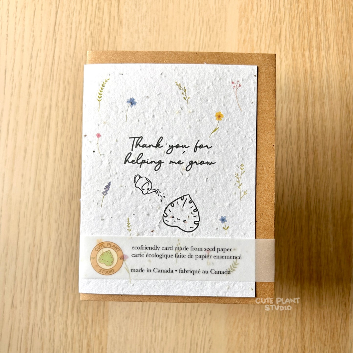 Thank You For Helping Me Grow Plantable Card
