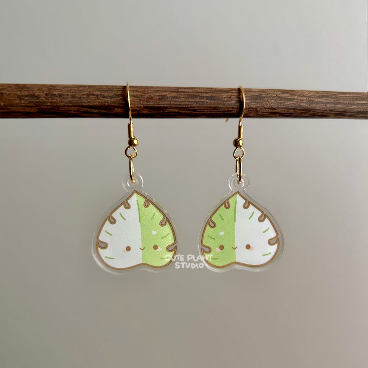Monstera Albo Earrings