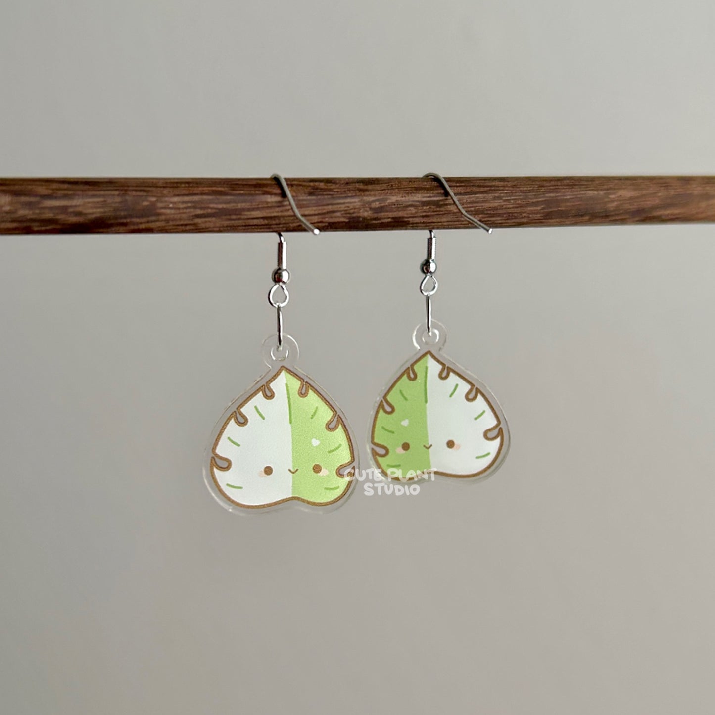 Monstera Albo Earrings