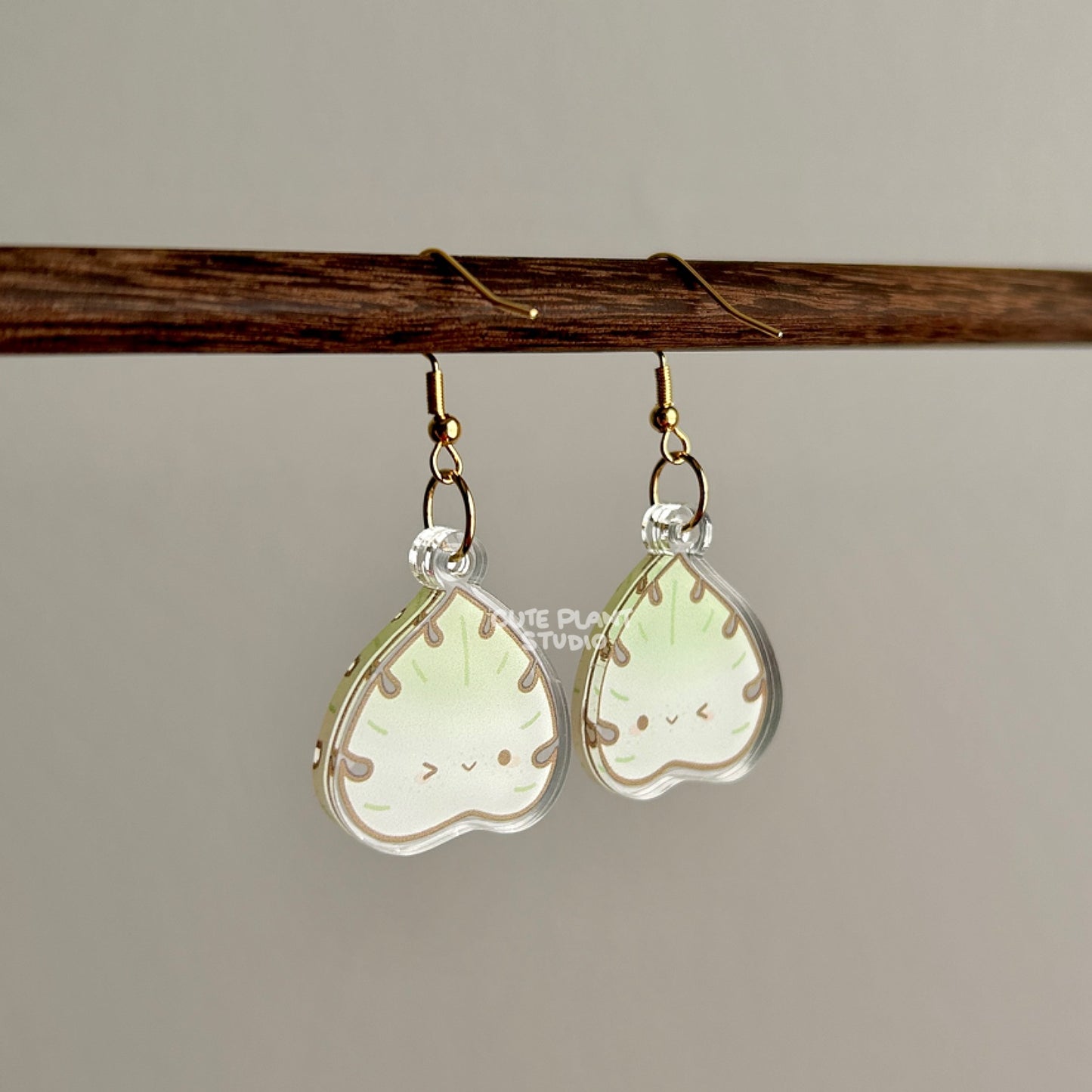 Monstera Mint Earrings