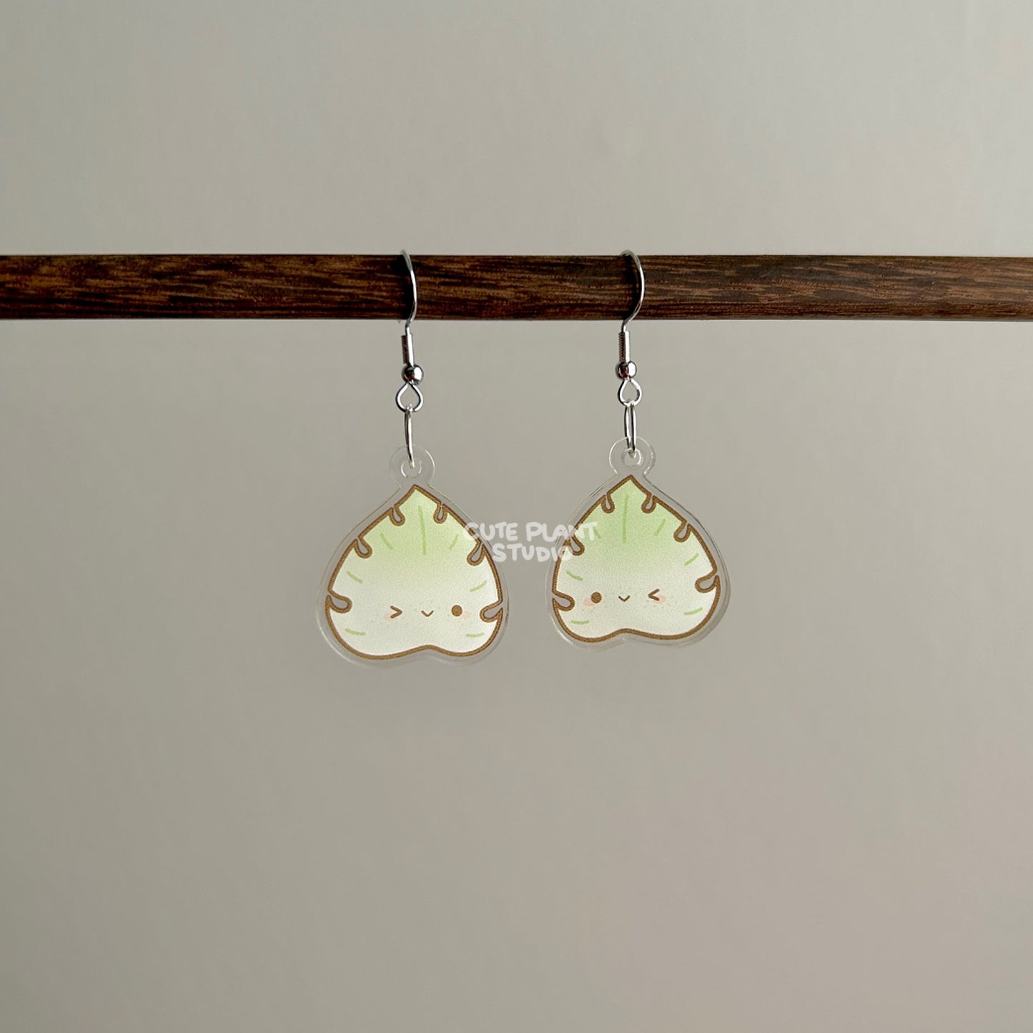 Monstera Mint Earrings