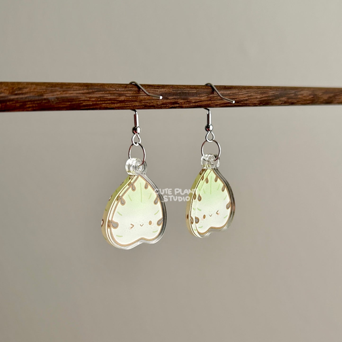 Monstera Mint Earrings