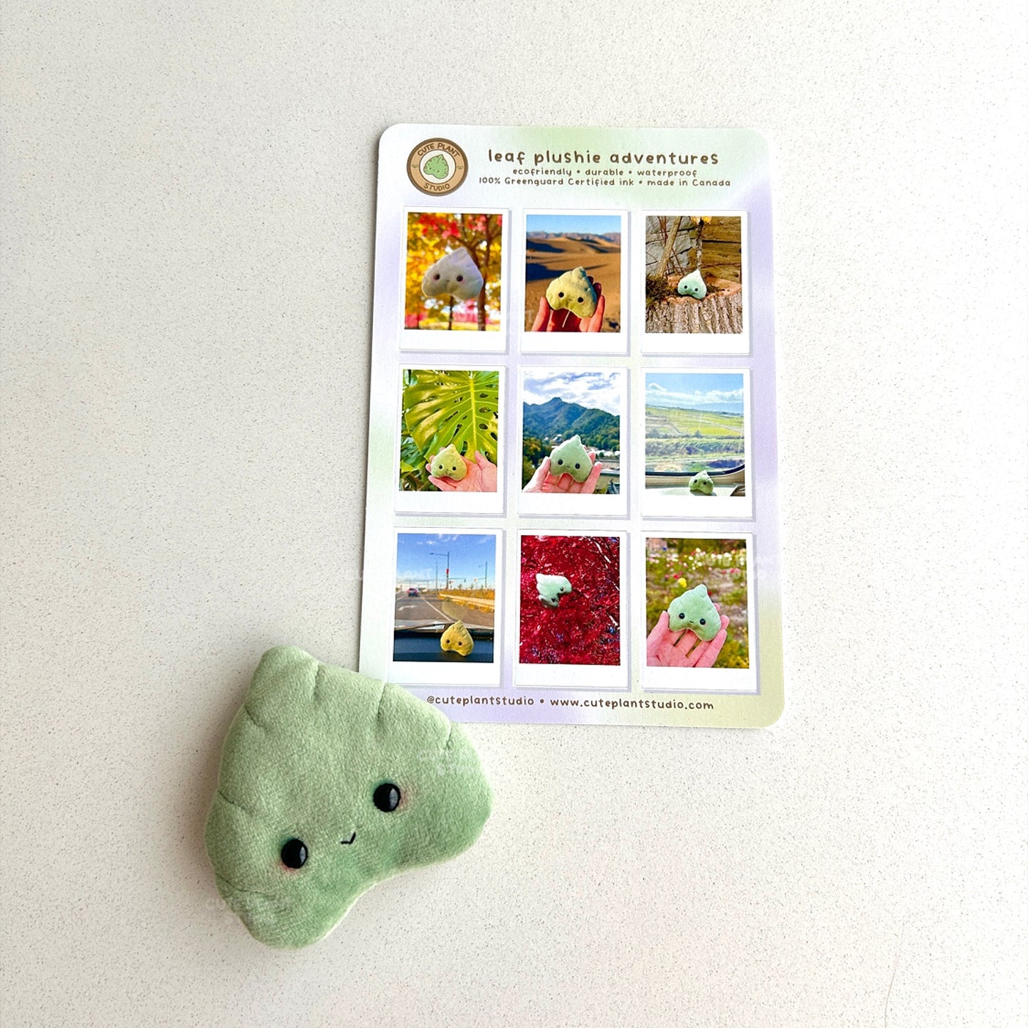 Leaf Plushie Adventure Sticker Sheet