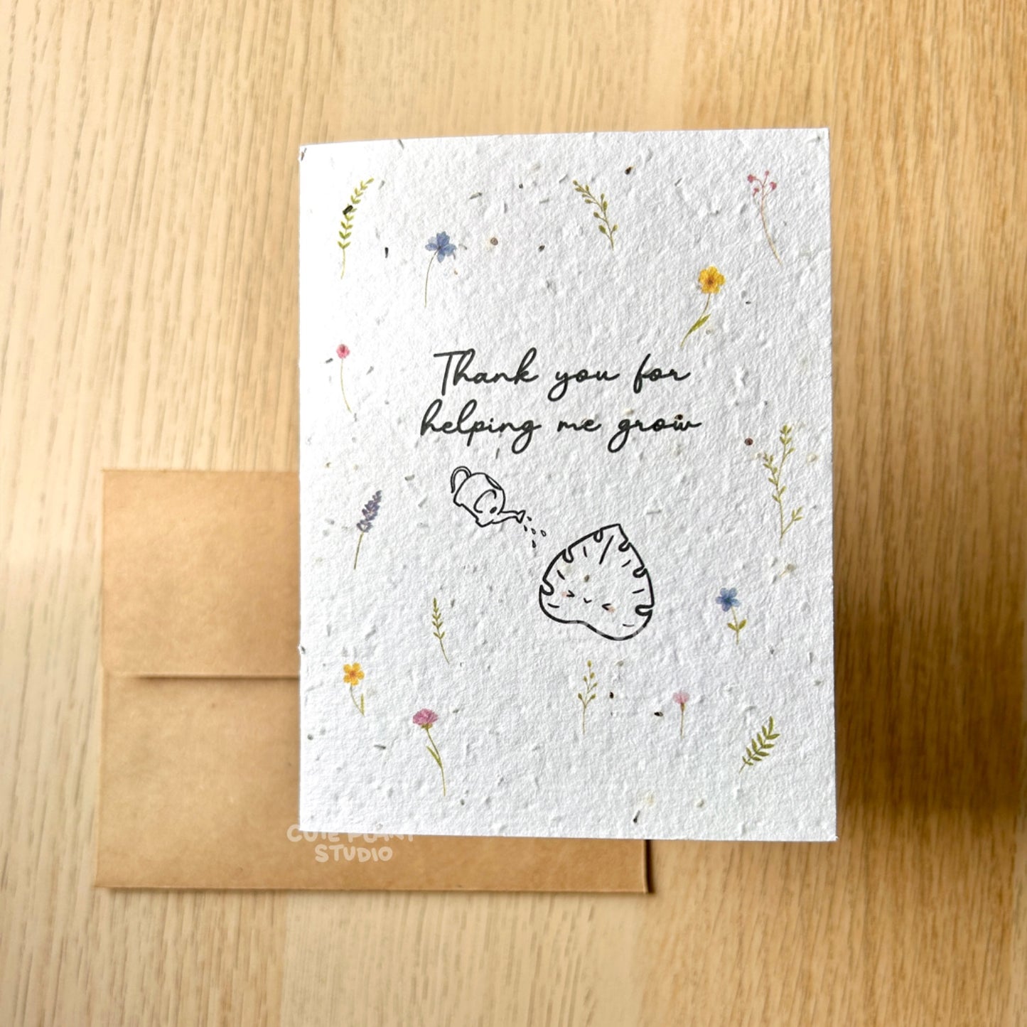 Thank You For Helping Me Grow Plantable Card