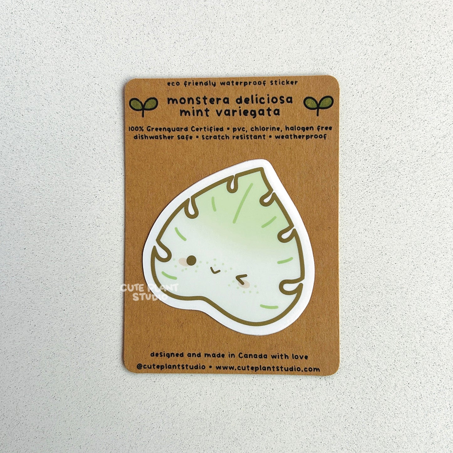 Monstera Mint Leaf Sticker
